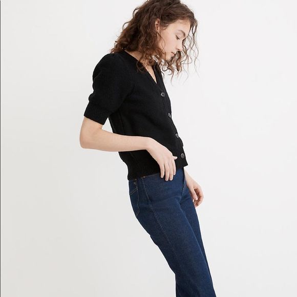 Madewell Short sleeve cardigan sweater in Electric Pink knit cotton Small - Picture 2 of 7